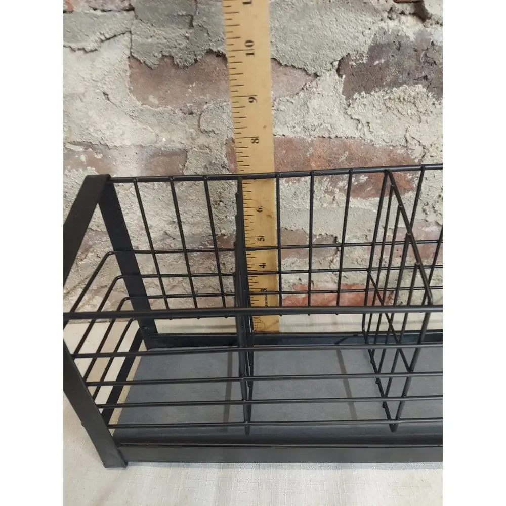 Black Metal Wire Utensil Flatware Organizer Kitchen Caddy 3 Compartment